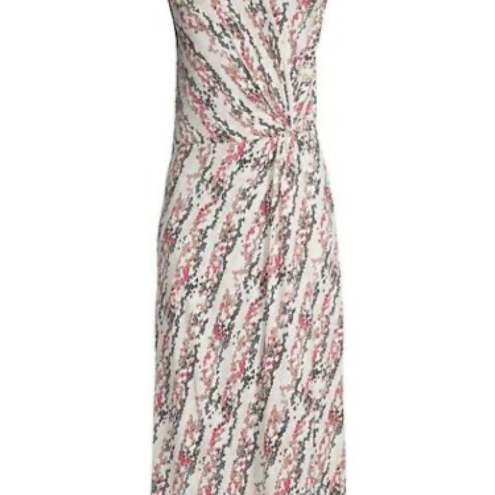 DKNY Abtract Sleeveless MIDI dress Ivory Multi, XS; S; M; L
